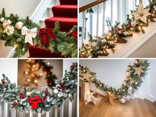 40 Must-Try Christmas Staircase Garland Ideas - Enthralling Gumption