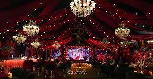 An evening draped in deep reds and glowing under crystal ...