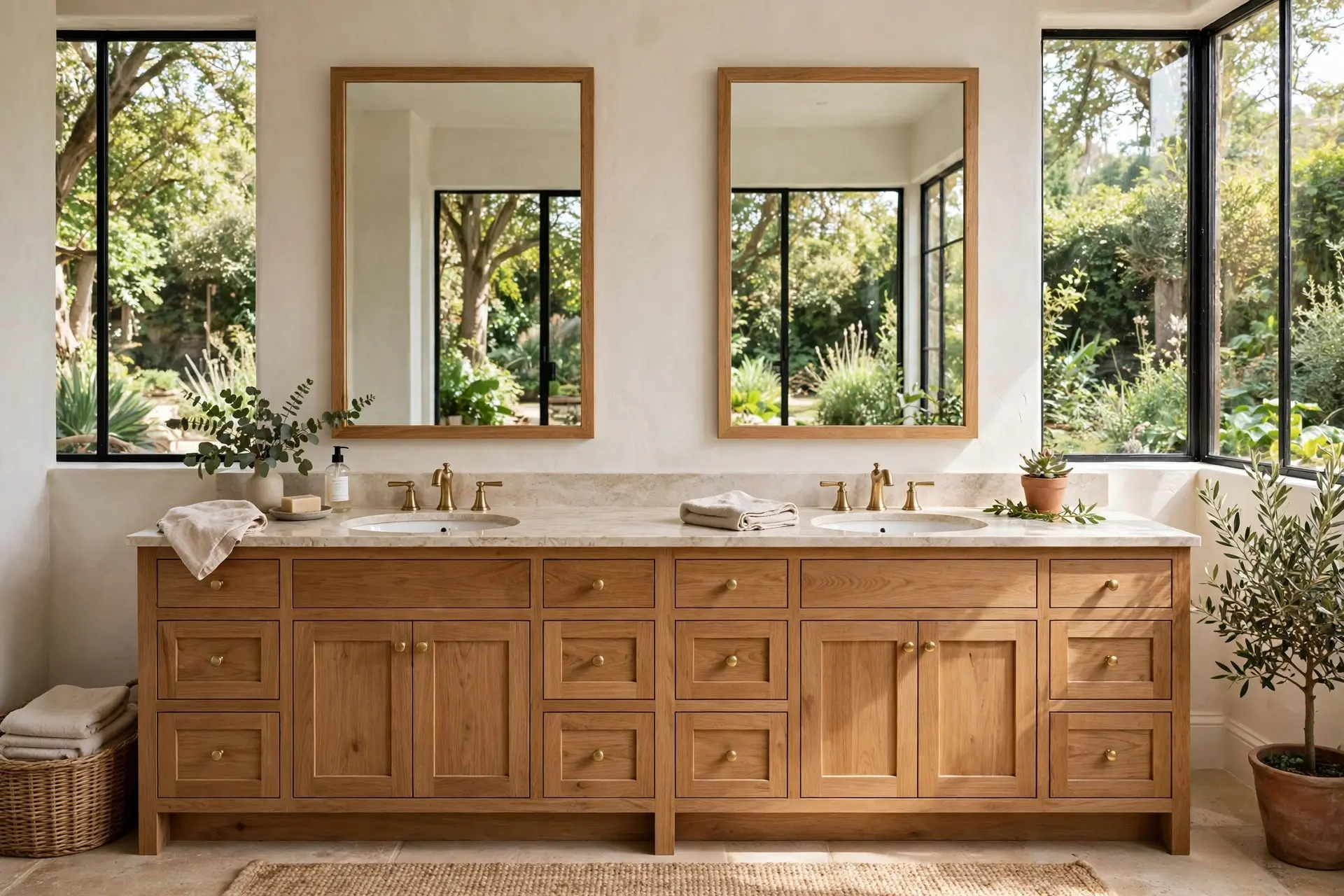 Bathroom Mirror Size: How to Get It Right Over Any Vanity 4 Double vanity with two matching mirrors, one over each sink