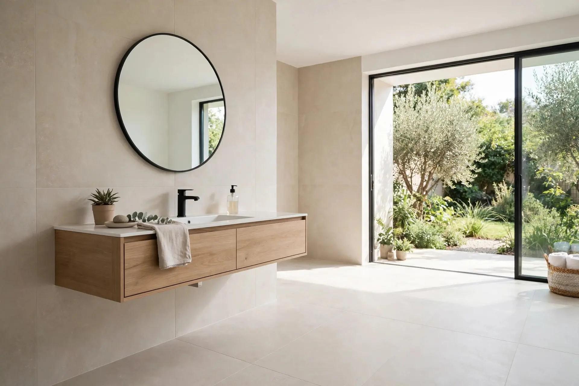 Bathroom Vanity Sizes: How to Pick One That Actually Fits 7 Modern floating wall-mounted bathroom vanity size with open floor underneath