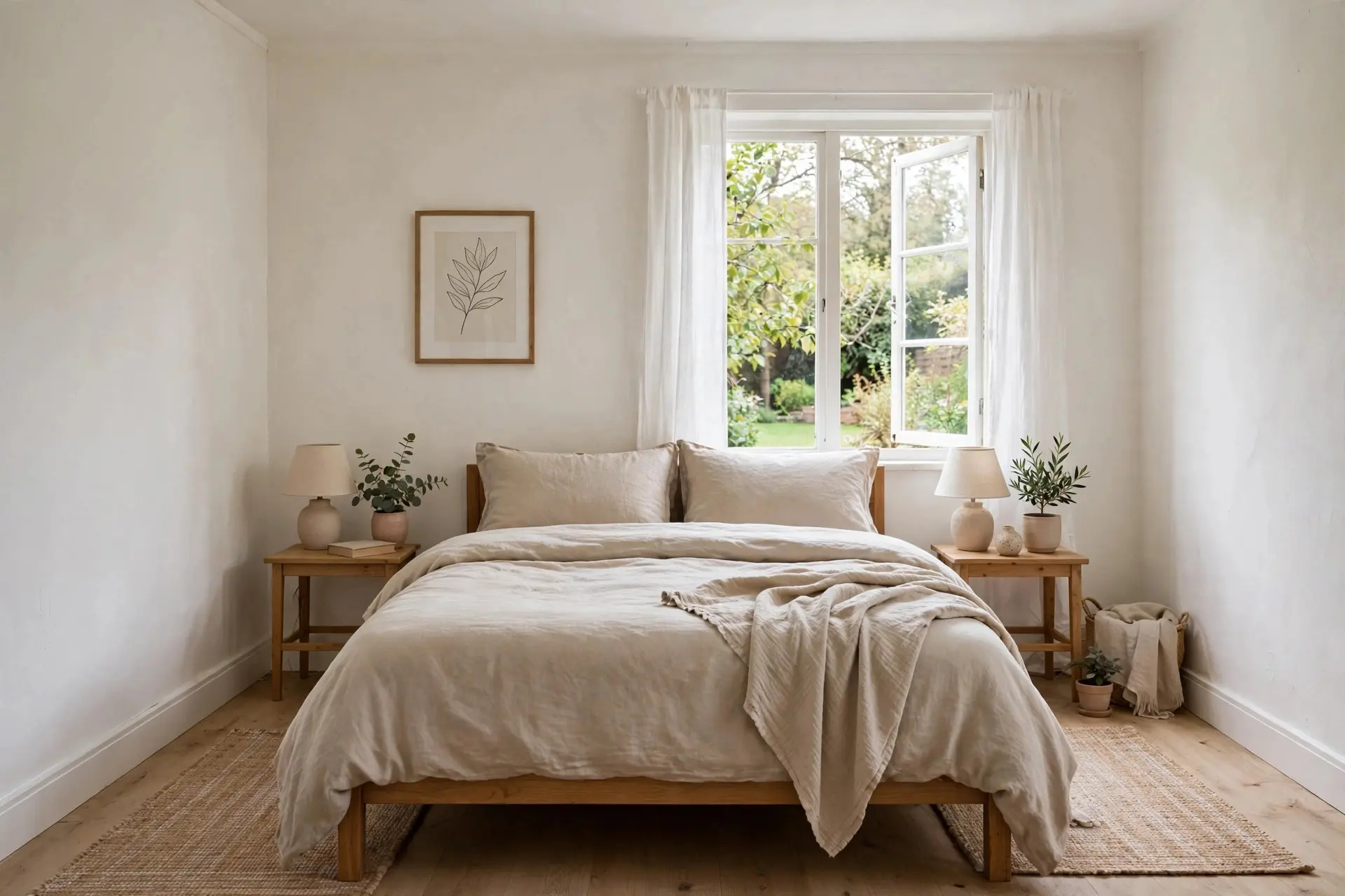 Bed Size Guide: Which Mattress Actually Fits Your Room 9 Well-proportioned small bedroom with a full-size bed, bed size guide