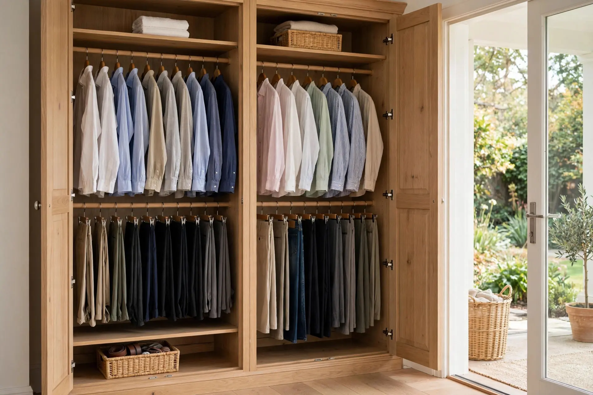 Closet Rod Height: The Measurements That Fit Real Clothes 3 Double hanging closet with upper and lower rods at correct closet rod height
