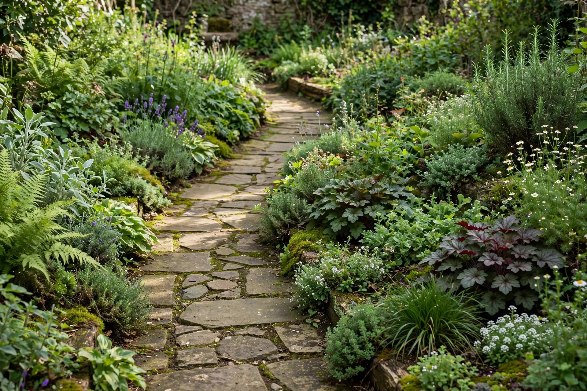Garden Path Width: How Wide to Make a Walkway 8 Narrow informal footpath through a planted bed, a secondary route where a smaller garden path width is fine