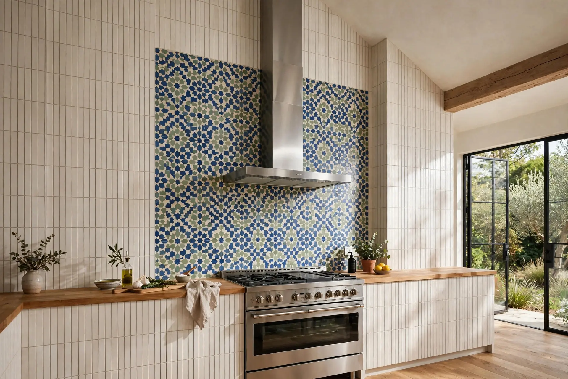 Kitchen Backsplash Ideas: How to Pick One You Will Still Like in Five Years 6 Full-height tile kitchen backsplash running from countertop to ceiling behind the range