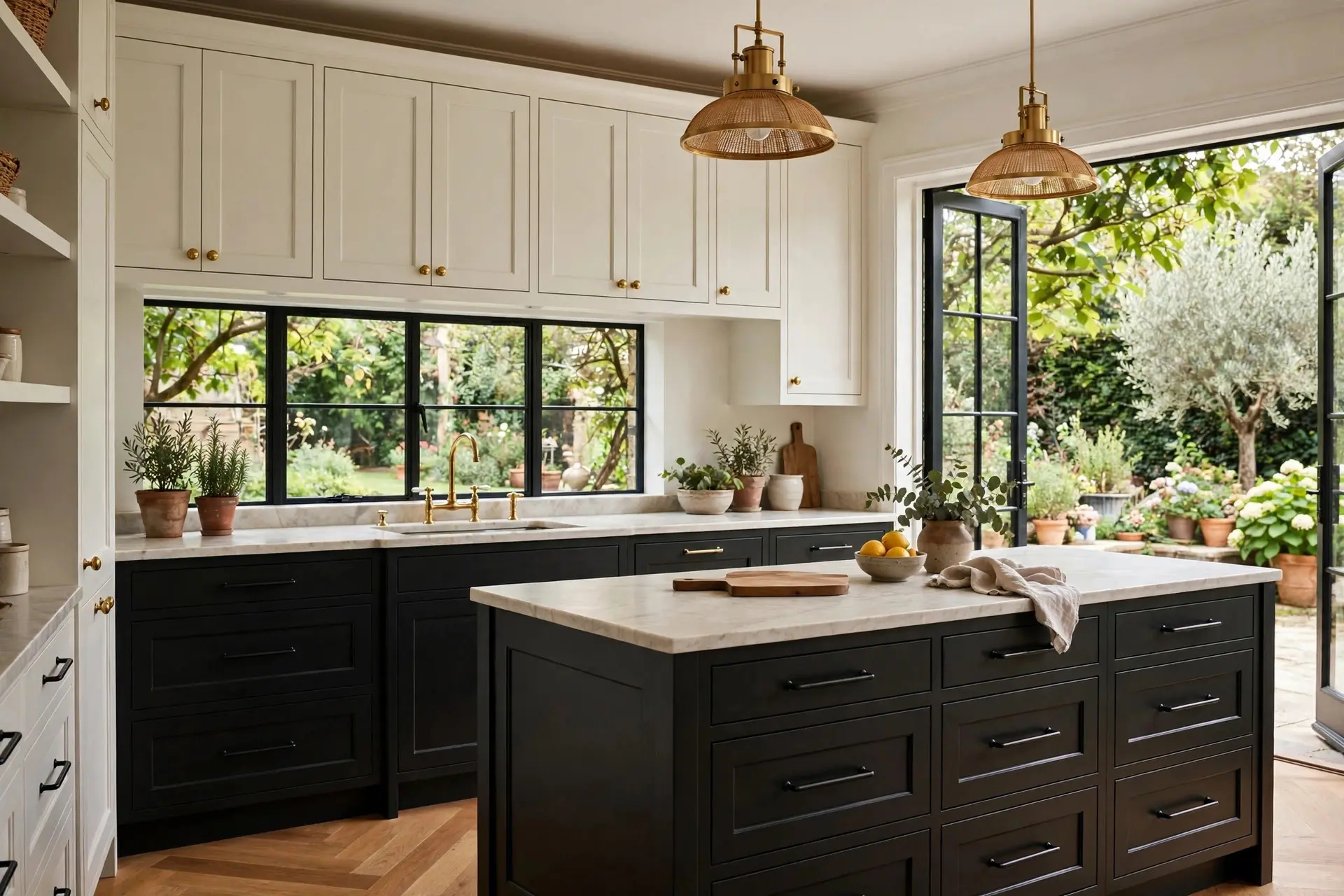 Kitchen Cabinet Hardware: The Sizes and Placement That Look Right 5 Kitchen mixing kitchen cabinet hardware finishes: brass knobs on uppers with matte black pulls on lowers