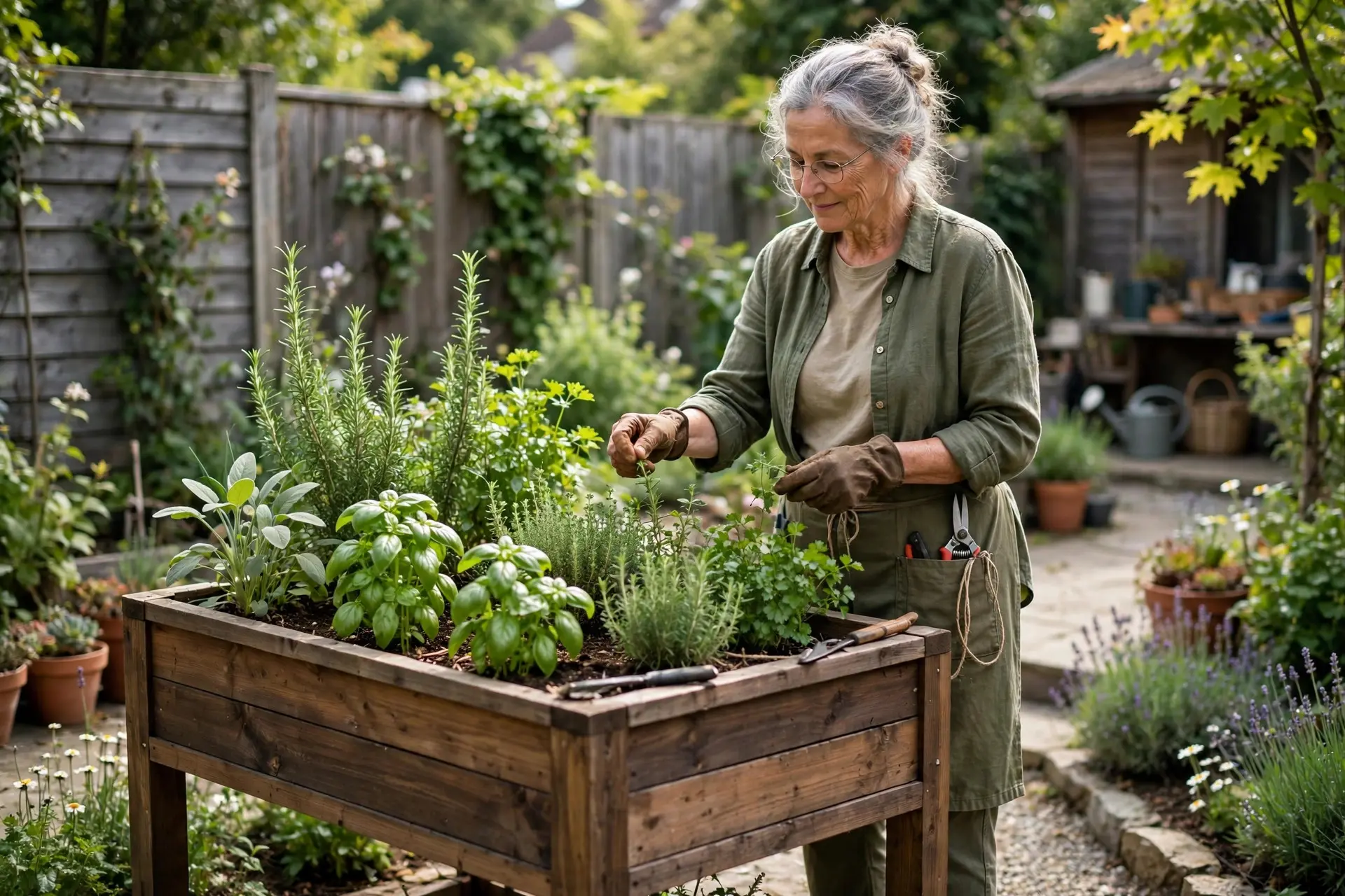 Raised Garden Bed Sizes: The Widths, Depths and Spacing That Work 4 Tall waist-height raised garden bed size that an older gardener can tend without bending