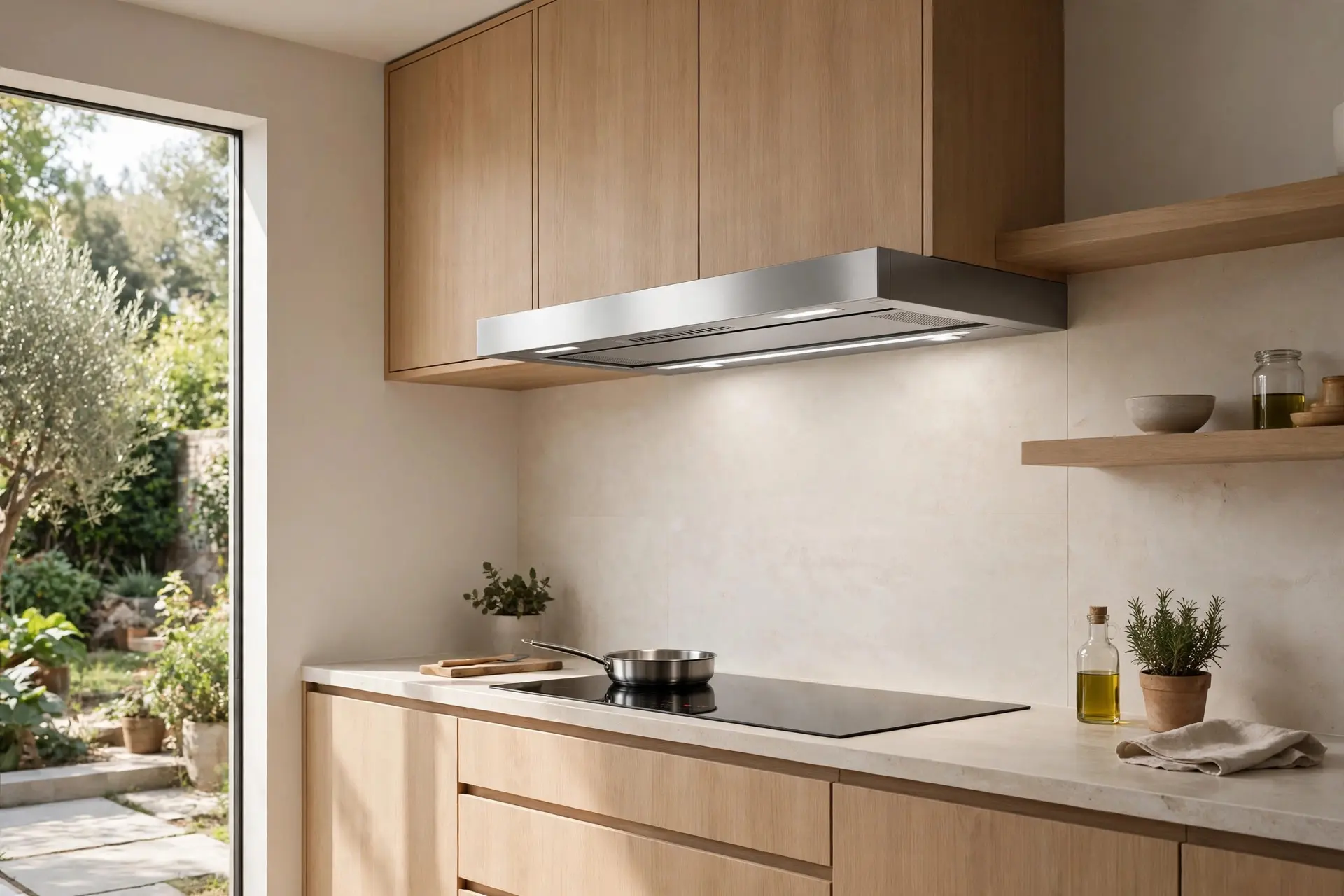 Range Hood Size and Height: How to Pick One That Vents 6 Sleek recirculating range hood in a modern apartment kitchen with no external duct