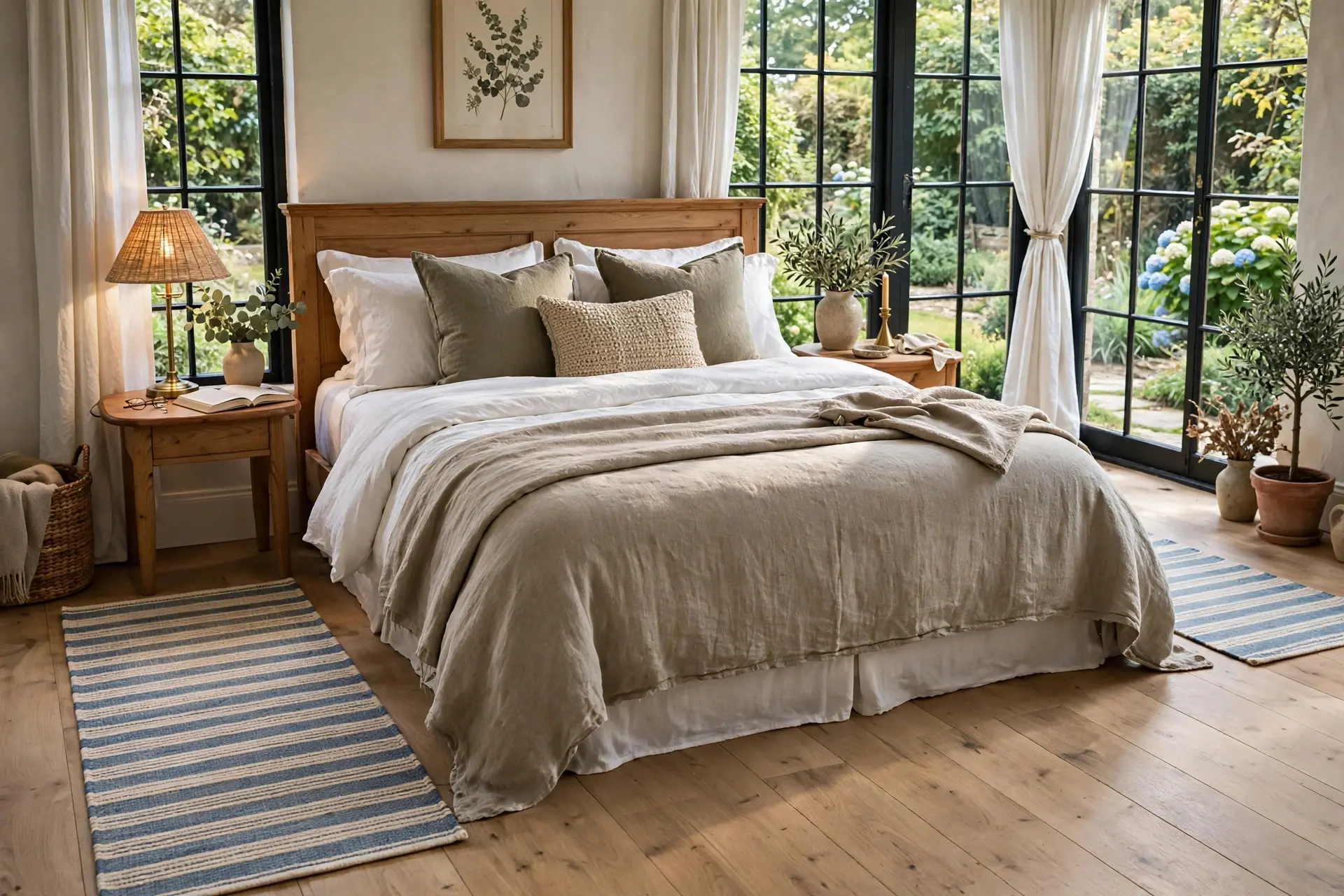 Rug Size for Queen Bed: The Placement Rules That Make a Room Look Finished 3 Runner rugs along each side of the bed: a side-placement rug size for queen bed layout