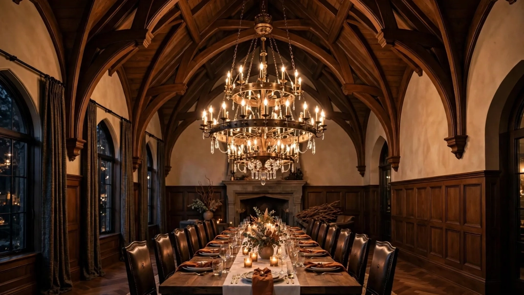 High Ceilings Change the Math — chandelier height over dining table