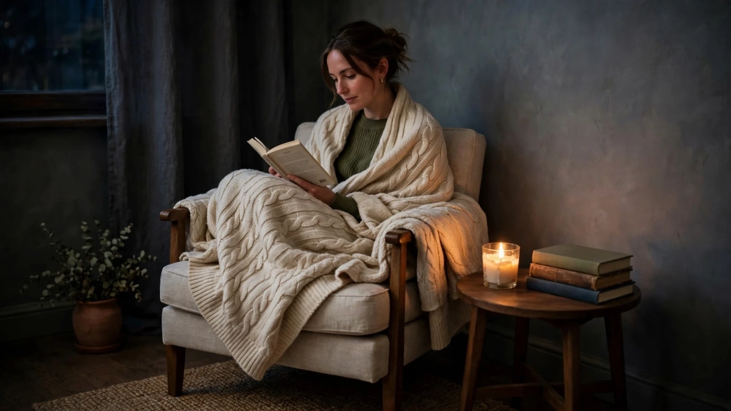 Bring In Faux Fur and Chunky Knits — cozy winter bedroom decor ideas