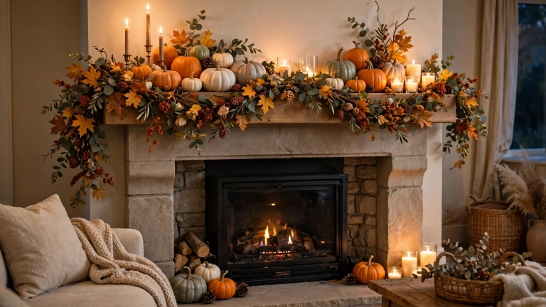 fall mantel decor ideas 01