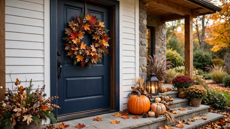 how high to hang a wreath on a front door 01