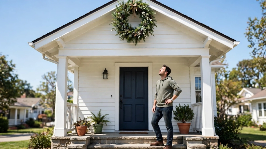 How High to Hang a Wreath on a Front Door: The Eye-Level Rule Pros Use 8 Wreath hung comically too high with a puzzled onlooker, the classic mistake when guessing how high to hang a wreath on a front door