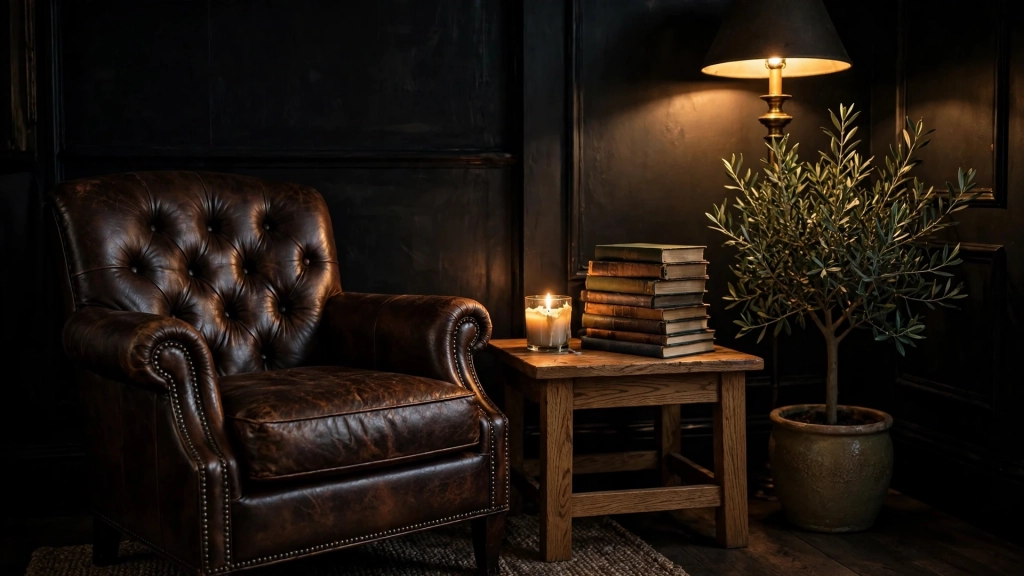 Furniture That Flatters Dark Walls — moody living room