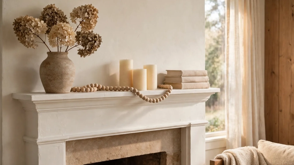 Style the Mantel Without Orange — neutral fall decor ideas
