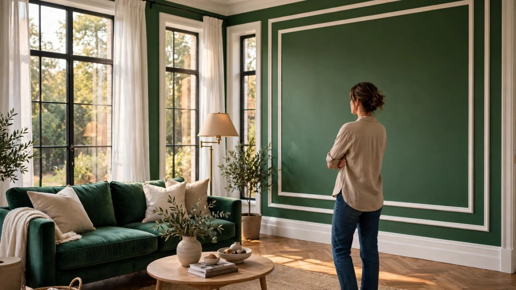 Standard Baseboard Height: The 3-1/4-Inch Rule That Makes Rooms Look Taller 3 A living room wall framed by tall white trim that matches the standard baseboard height preferred by designers.