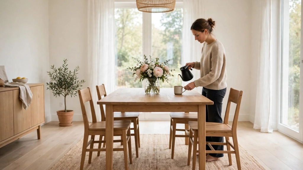 Four Chairs and a Round Table — standard dining room size