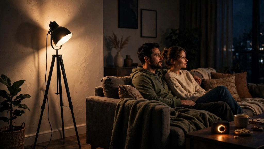 Standard Floor Lamp Height: How Tall Should Yours Be? 10 A properly placed lamp at the standard floor lamp height with a dimmer creating perfect evening light.