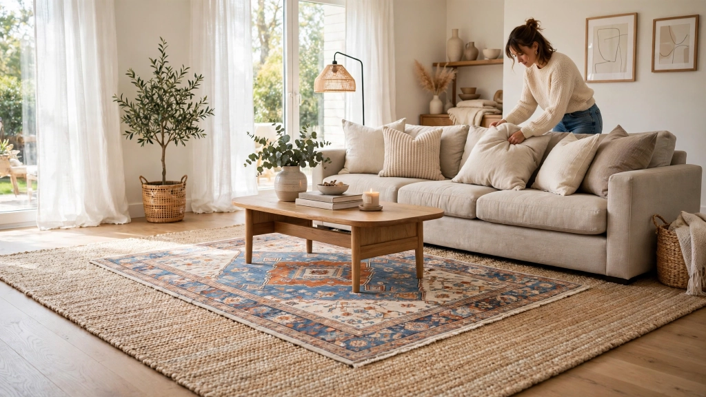 A complete visual guide to standard rug size for living room