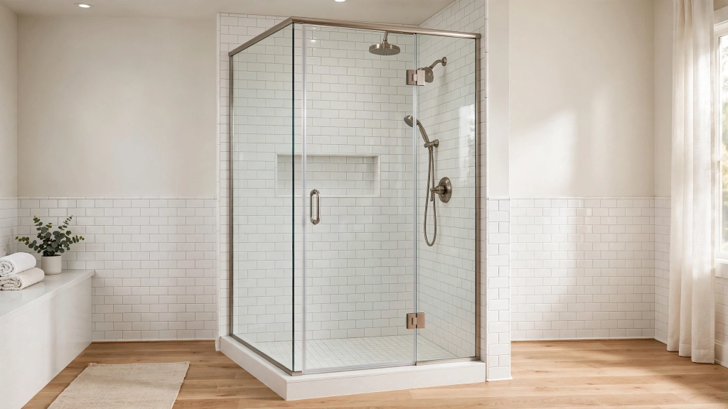 Standard Shower Size: 5 Dimensions That Make or Break Your Bathroom 2 Contractor measuring a standard shower size base with a tape measure before installation