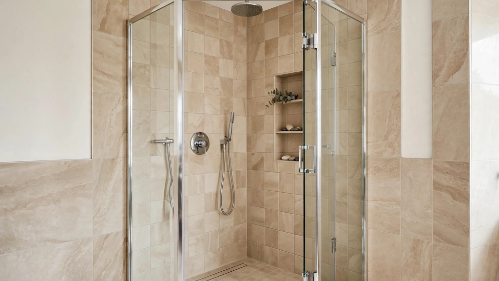 Standard Shower Size: 5 Dimensions That Make or Break Your Bathroom 3 Roomy standard shower size of 48 by 36 inches with a rainfall showerhead