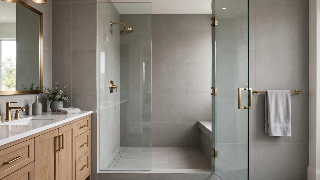 Standard Shower Size: 5 Dimensions That Make or Break Your Bathroom 4 Compact standard shower size corner unit with a neo-angle glass door