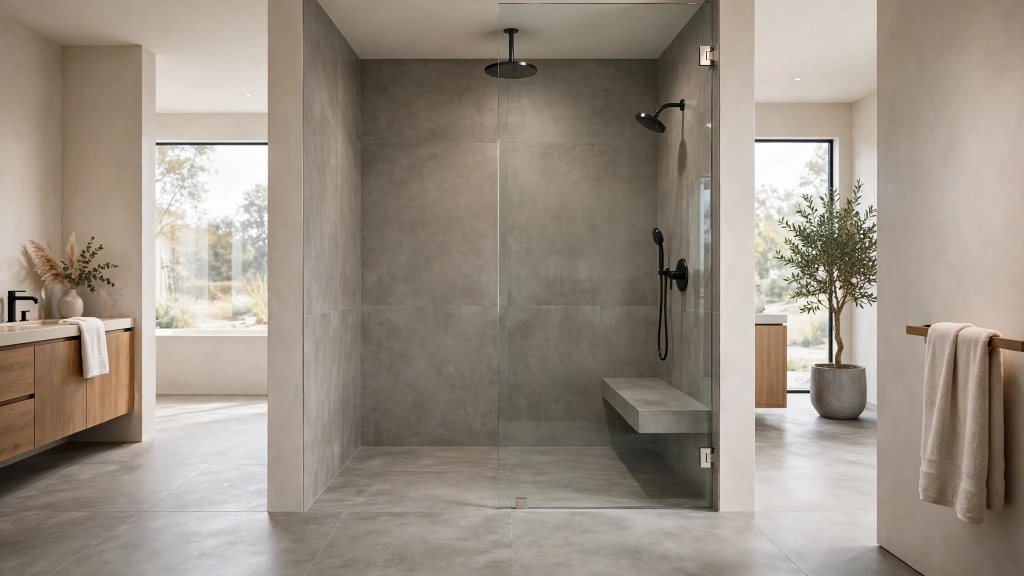 Standard Shower Size: 5 Dimensions That Make or Break Your Bathroom 8 Tiled shower walls meeting code requirements for a standard shower size installation