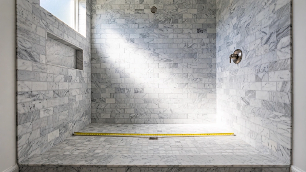 Standard Shower Size: 5 Dimensions That Make or Break Your Bathroom 9 Built-in bench inside a standard shower size walk-in shower