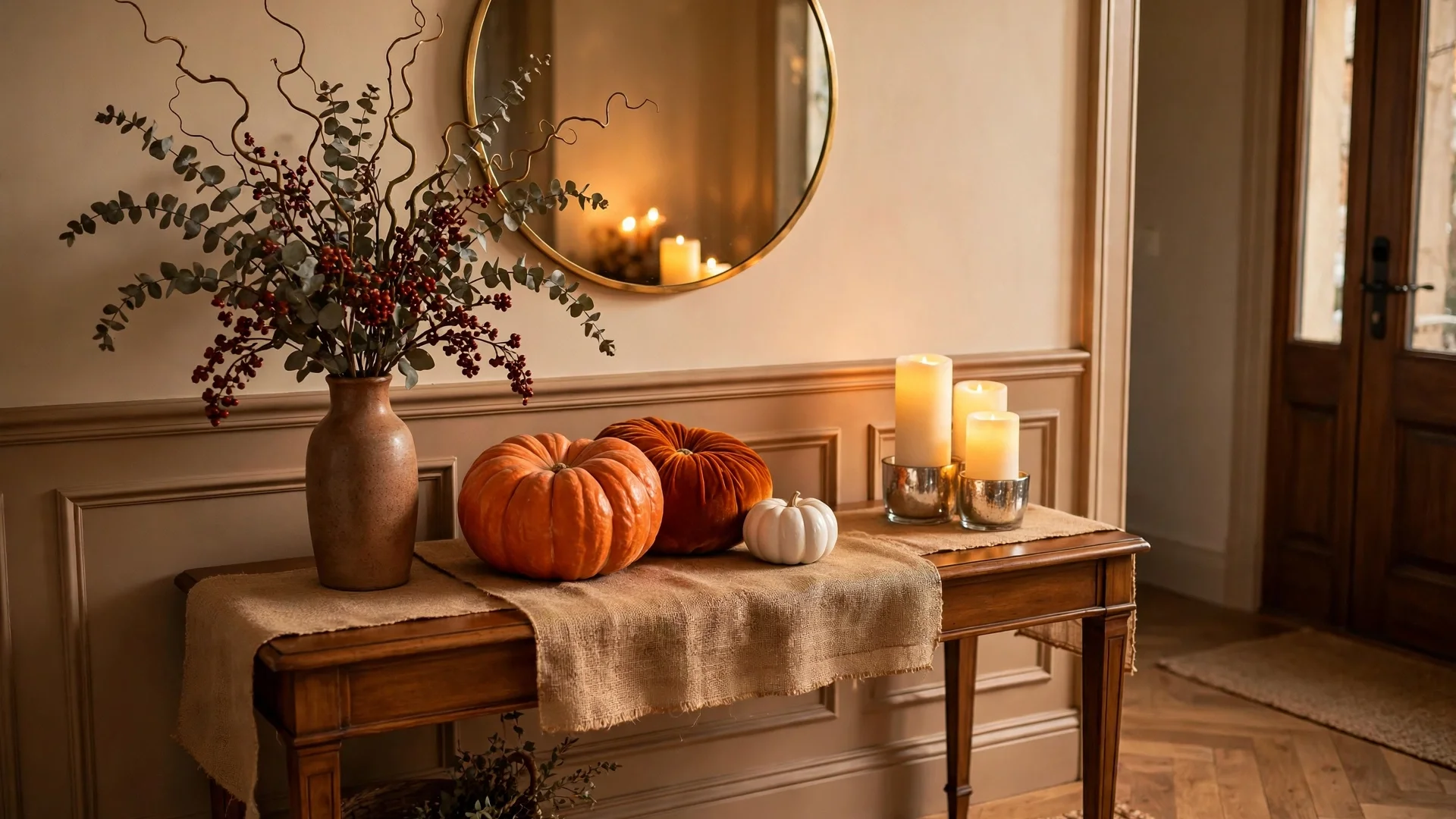 Thanksgiving Entryway Decor Ideas: 12 Warm Welcomes Guests Will Adore 3 Start With a Layered, Lived-In Base — thanksgiving entryway decor ideas