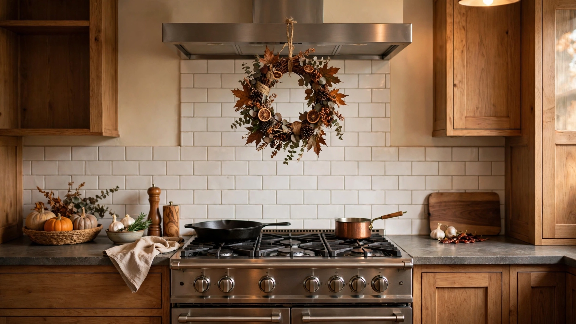 2. Build a Pumpkin Centerpiece That Lasts — thanksgiving kitchen decor ideas