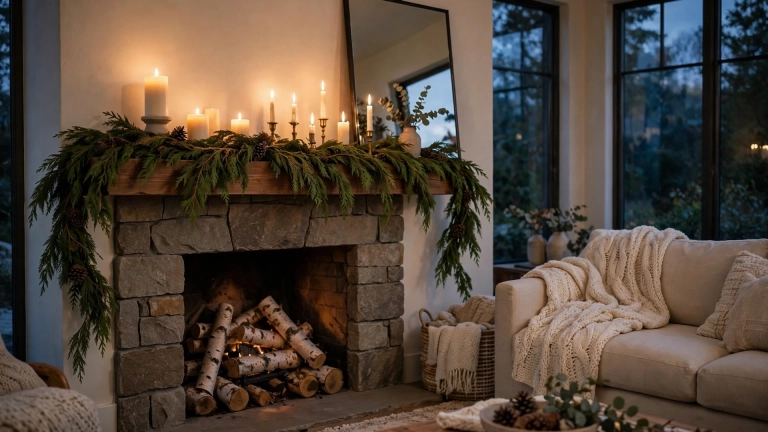 winter mantel decorating ideas 01