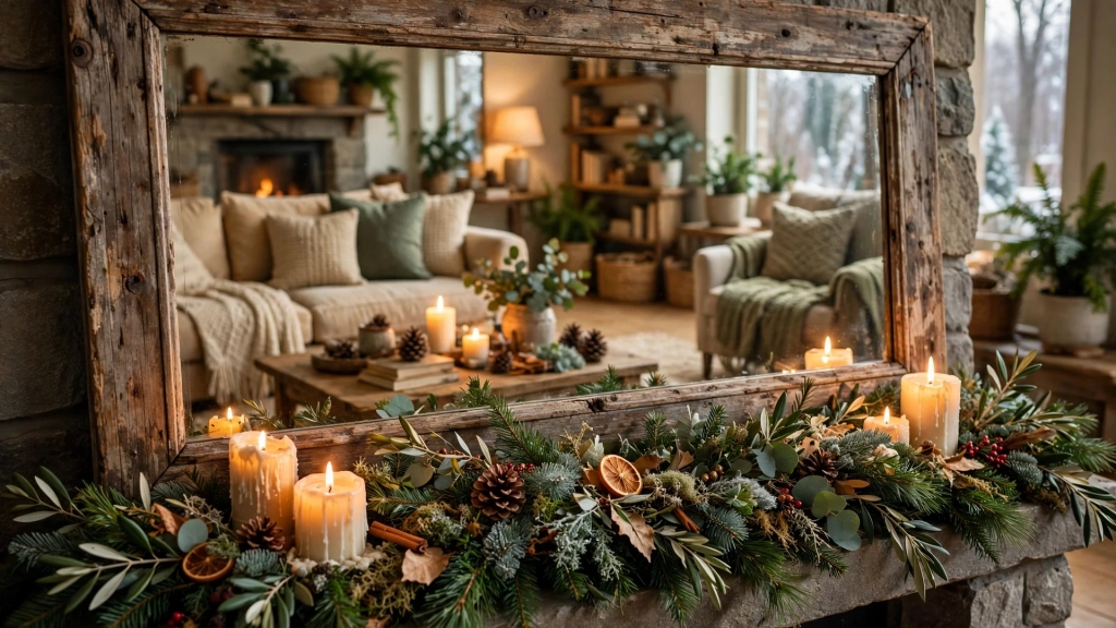 11 Winter Mantel Decorating Ideas That Stay Cozy After the Holidays 5 1. Lay a Fresh Cedar Garland Base — winter mantel decorating ideas